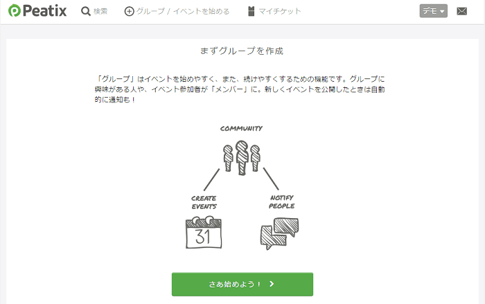 Peatixでグループを作成する