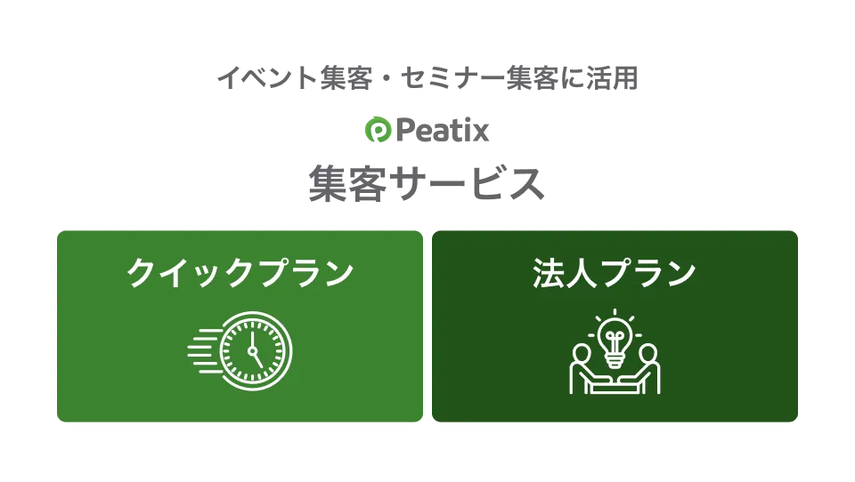 イベント集客サービス|クイックプランと法人プランの概要図