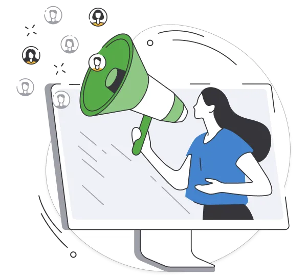 ピーティックス(Peatix)でイベント集客をしている人物のイラスト