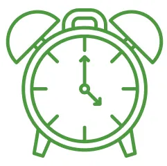 イベント集客サービスの最短当日からの集客開始を象徴する時計のアイコン